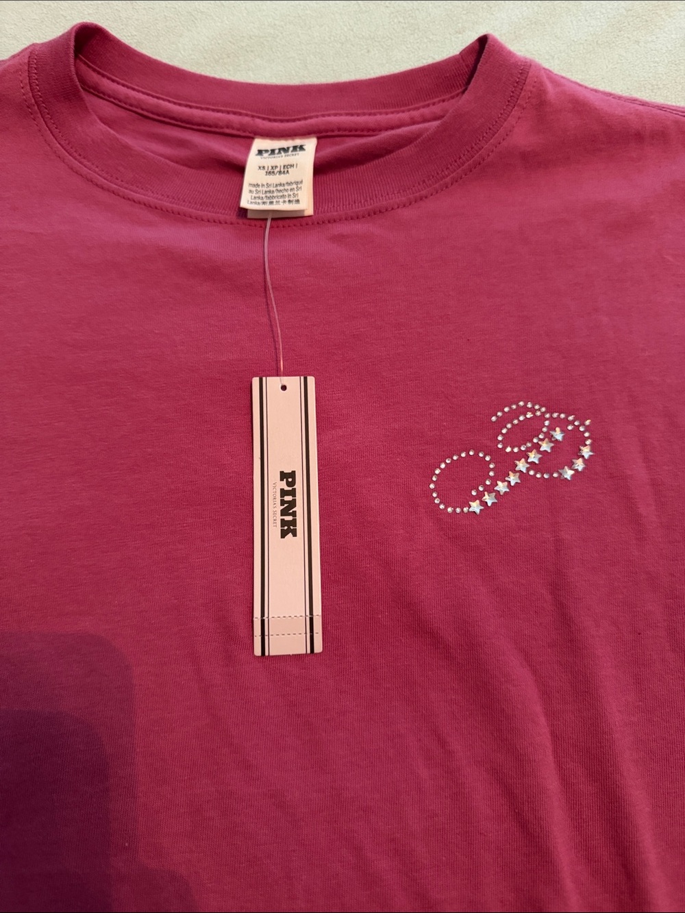 PINK Victoria's Secret Rhinestone Logo Tee - Picture 3 of 8